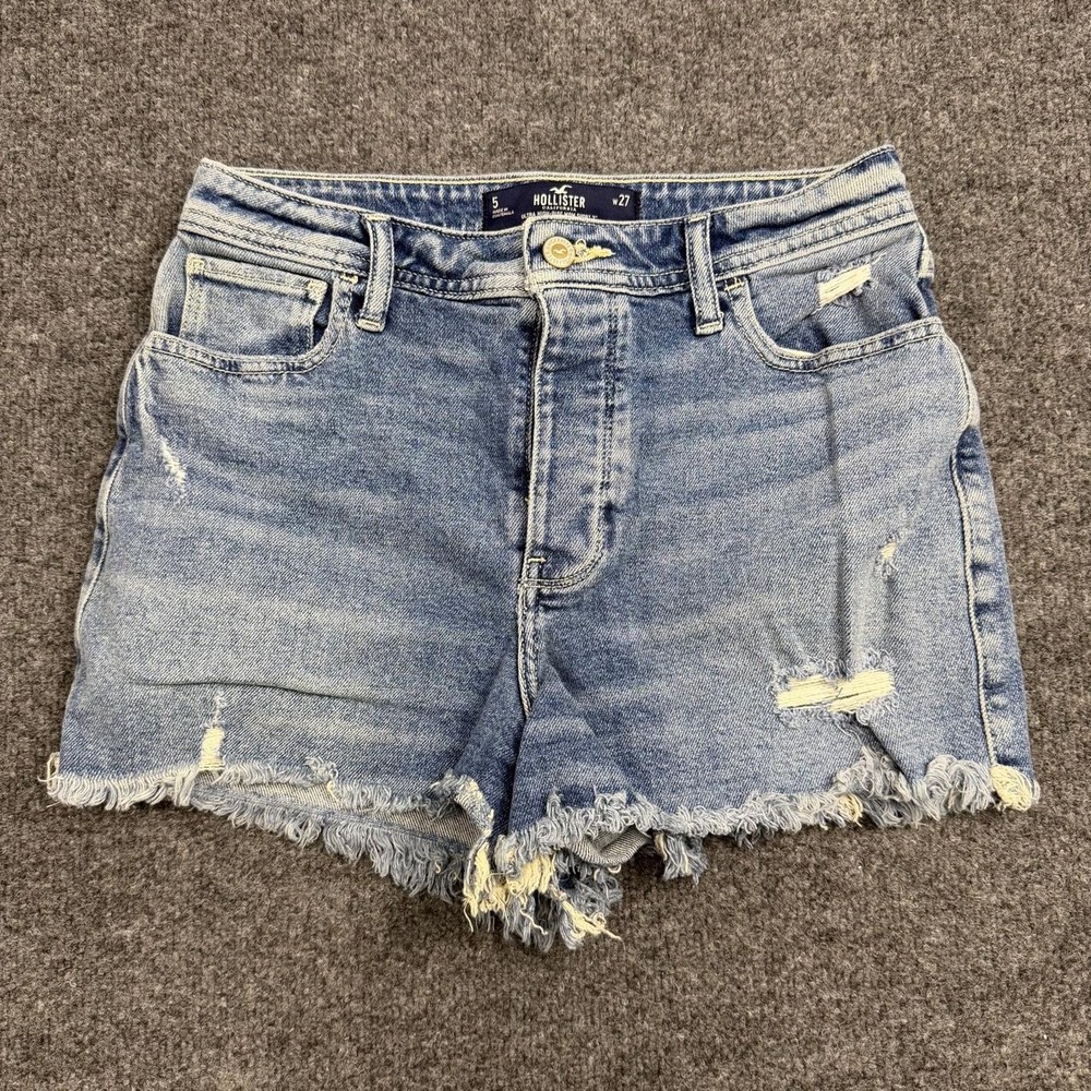 Hollister Co. ultra high rise denim shorts size 5 Distressed